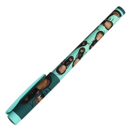 Ballpoint handle Freshwrite Freshwrite "Boots. Green boots", node 0.7 mm, blue pigment ink, Soft Touch case.-1