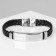 Bracelet Unisex "Power" rectangular with thread, black color with silver, 22 cm
