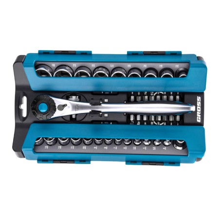Set of end heads GROSS 14143, 41 object, ratchet 120 teeth, 1/2 ", CRV-1