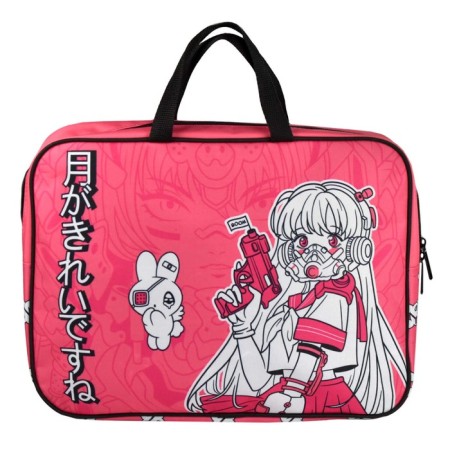 Folder with handles Textile A4, 345 x 260 x 70 mm, Phoenix "Pink Girl"-1