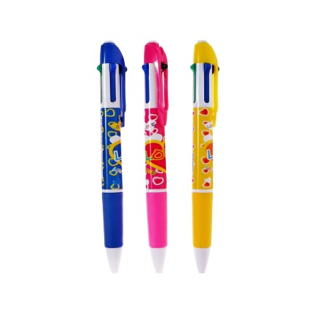 Balloon handle Calligrata, automatic, 4-colored, with a pattern, mix-15