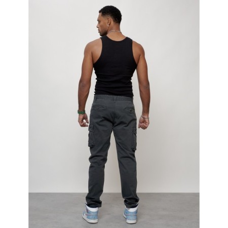 Cargo jeans men, size 54, dark gray color-3