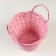 Wicker basket, D16 x 13.5 x 20 cm, pink, bamboo
