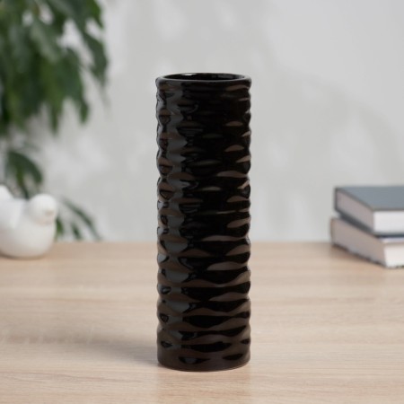 VAZ Coramics Table "Thiago" waves pipe, 18x5.5 cm, black