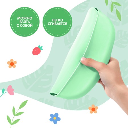 Silicone bib “heart”, green color-2