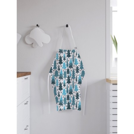 Apron kitchen with a photo print "Winter in the forest", adjustable, size OS