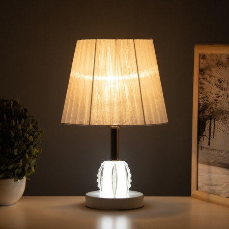 Table lamp "Claudia" 1x40W E27 1x5W LED white/transparent 21x21x34cm-1