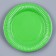 A set of paper utensils: 6 plates, 6 glasses, green color