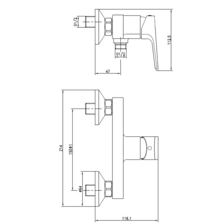 Shower mixer Cersanit Nature a63065-8