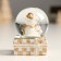 Souvenir Polystone Water Ball "White Misha with a Christmas tree in a gift" Gold/silver 4.5x4x6.5 cm
