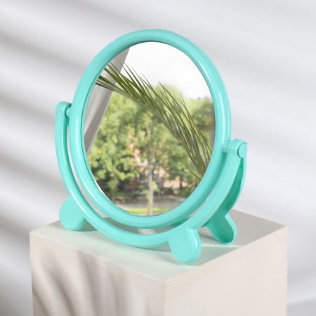 Mirror desktop "circle", with a frame for a photograph, D mirror surface 13.5 cm, color mix-1