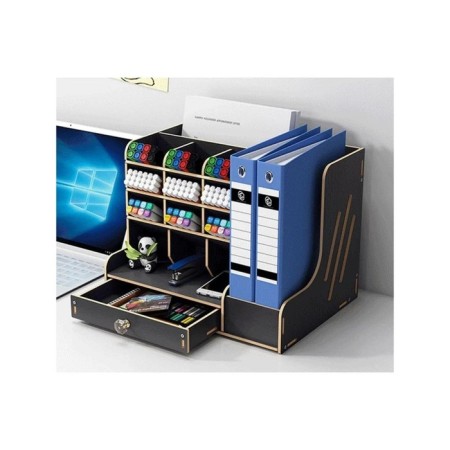Organizer-Claus desktop DEVENTE. Magnat 33 x 26 x 26 cm, MDF, black, cardboard box-11