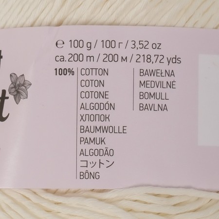 Yarn "Bouquet Unicolor" 100% cotton 200m/100g (3201 Dairy)-3
