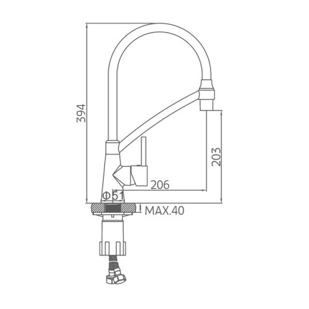 Accoona A4890F-2 kitchen mixer, single-leaf, silicone spout, brass, black, chrome-7