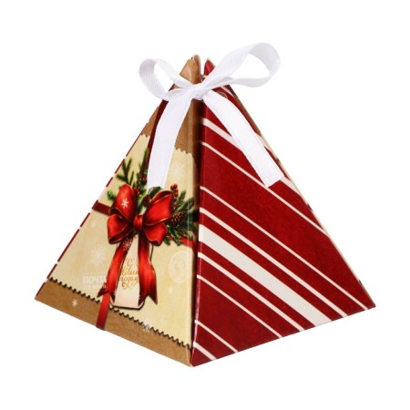 New Year. Bonbonniere, New Year's gift packaging "Gift", 7 × 7 × 7.5 cm.-1