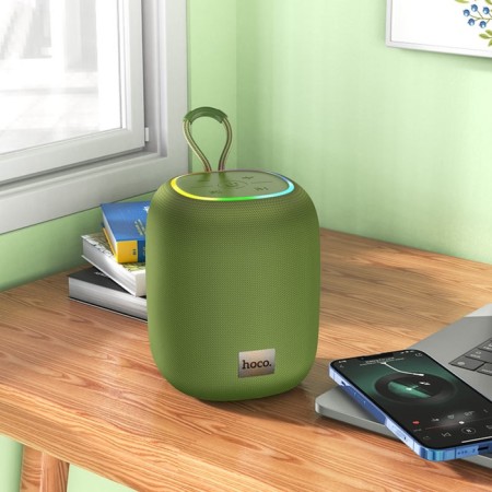 Portable column Hoco HC14, 5 W, BT 5.2, FM, AUX, 1200 mAh, green-3