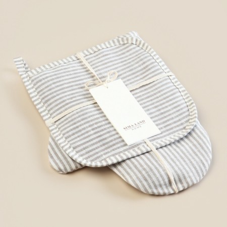 Set of kitchen. SL Home "Direction": mittens 20x28 cm, tack 19x19 cm, flax 100%, 180g/m2-4