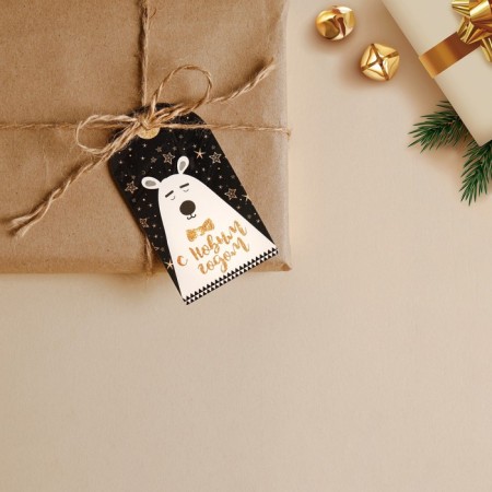 Schildik decorative for the gift "Happy New Year", 9.2 x 5.1 cm, New Year-1