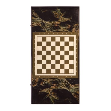 Wooden backgammon large with checkers, board game "Leo and Moon", 60 x 60 cm-1