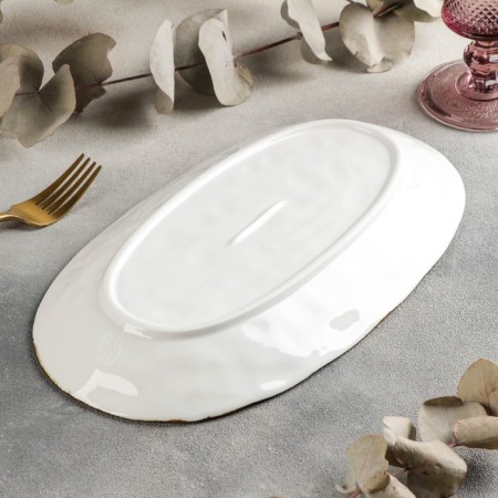 Ceramic Serving "Sea", 30.5x17.5 cm, blue color-2