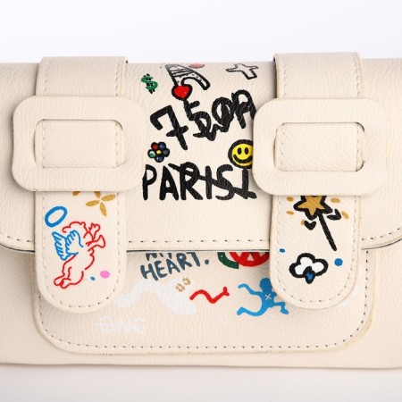 Bag Women's Messoriner, white color 18.5*13*8 cm-4