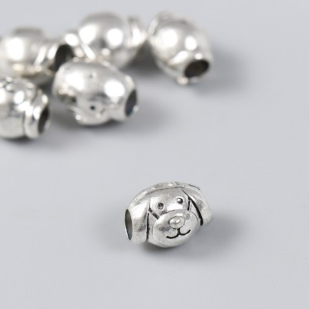 Busina for creativity Metal "dog" silver 1x1.4 cm