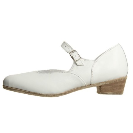 Folk women's shoes, insole length 20.5 cm, white color-1