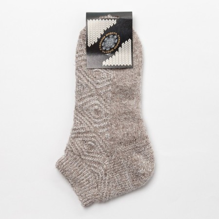 Socks men's woolen shortened color beige pattern, size 29-2