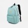 Youth backpack from textiles, 2 parts on lightning, 3 pockets, green color