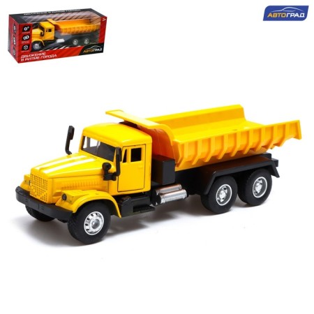 Metal truck "dump truck", inertial, yellow color