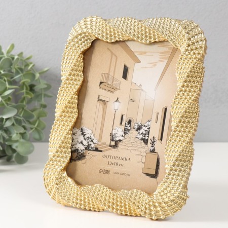 Photo frame Polystone 13x18 cm "Necklace" gold 17.7x1.8x23 cm-1