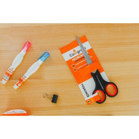 Office scissors 16.5 cm, "standard", plastic handles, euro suspension-3
