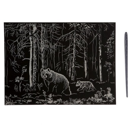 Big engraving with the effect of gold "Bears in the forest"-2