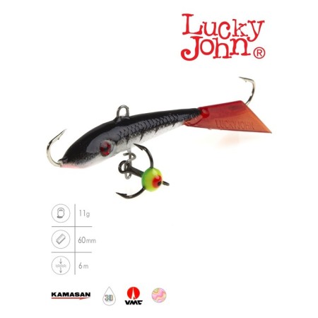 Balancir Lucky John Fin 4 + tee, 6 cm, color 12hrt blister