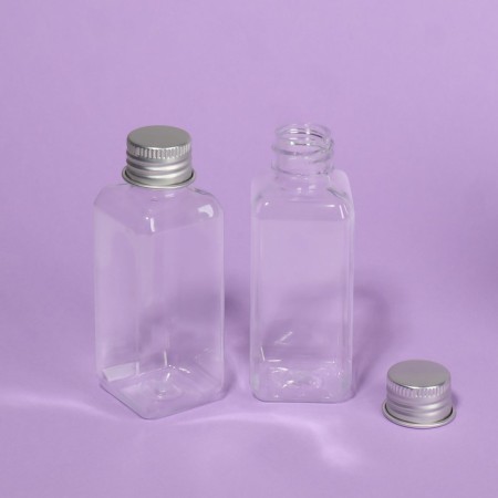 Storage set, 2 bottles of 50 ml, 9 × 3 cm, silver/transparent color-3