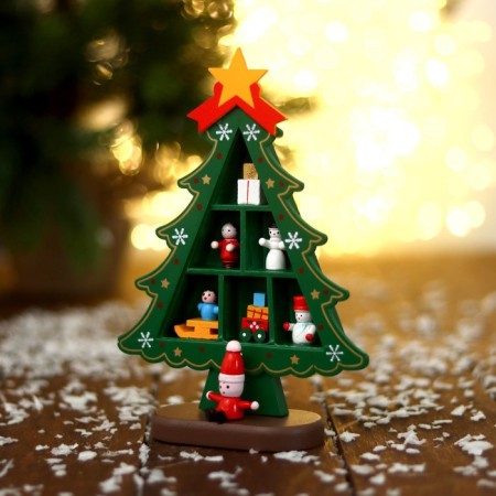 New Year's souvenir "Christmas tree with cells for gifts", 14.5 × 19.5 cm, green-1
