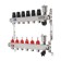 Collector group TIM KCS5006, 1 "x 3/4", 6 outputs, flow meters, without cranes, stainless steel. steel