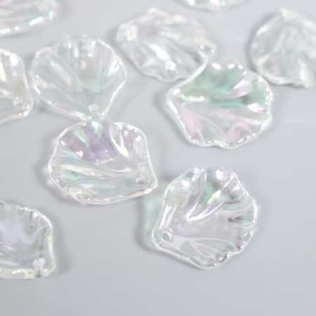 Beads for creativity plastic "Lesson" set 20 pcs Transparent mother -of -pearl 1.7x1.5 cm-1