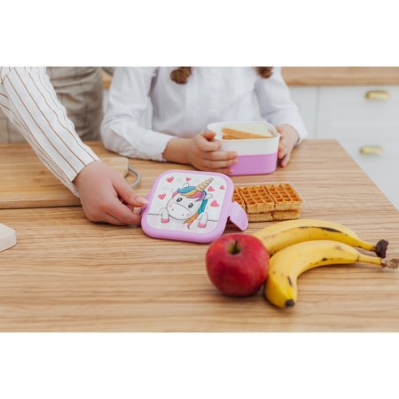 Lunch container "Unicorn", 2 departments, 400+400 ml, pink color-2
