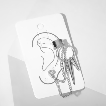 Earring "Kaff" Youth, white color in silver-2