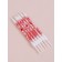 Candles for the cake "wavy lines", 6 pcs, white with red