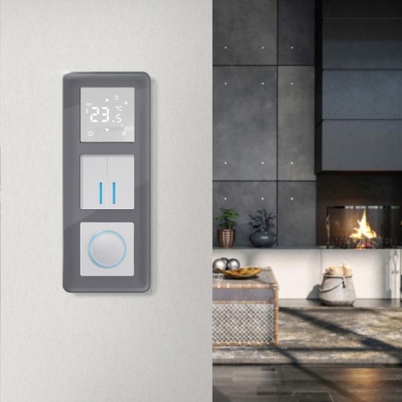Frame W0032440, 3 Elite sockets, graphite, glass-5