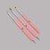 Set for building and design of nails: flat brush - Dots 2 pcs, flat brush - Pusher, Pink color