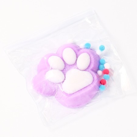 Squash anti -stress - a toy "Cat's foot", with a fluffy sprinkle, mix-8