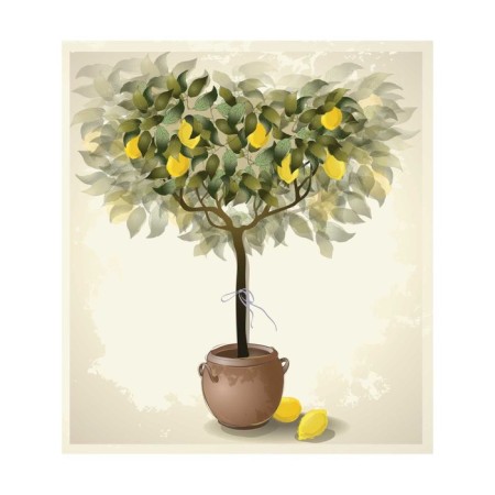 Set of napkins for setting the table "Vase with lemons", rectangular, size 32x46 cm, 4 pcs-2