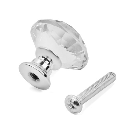 Handle button Cappio, "diamond", glass, d = 25 mm-2