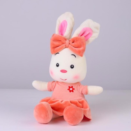 Soft toy "Bunny with a bow", color mix