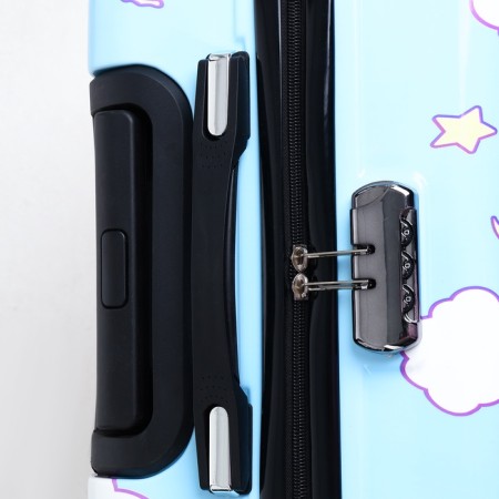 Small suitcase 20 "On a zipper, code castle, pink color-5