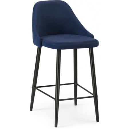 Harmar jama metal/velor, black/blue 46x53x90 cm