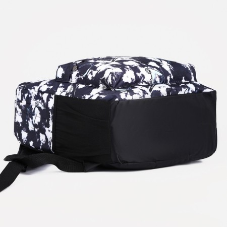 School backpack from textiles on lightning, 3 pockets, black color-4